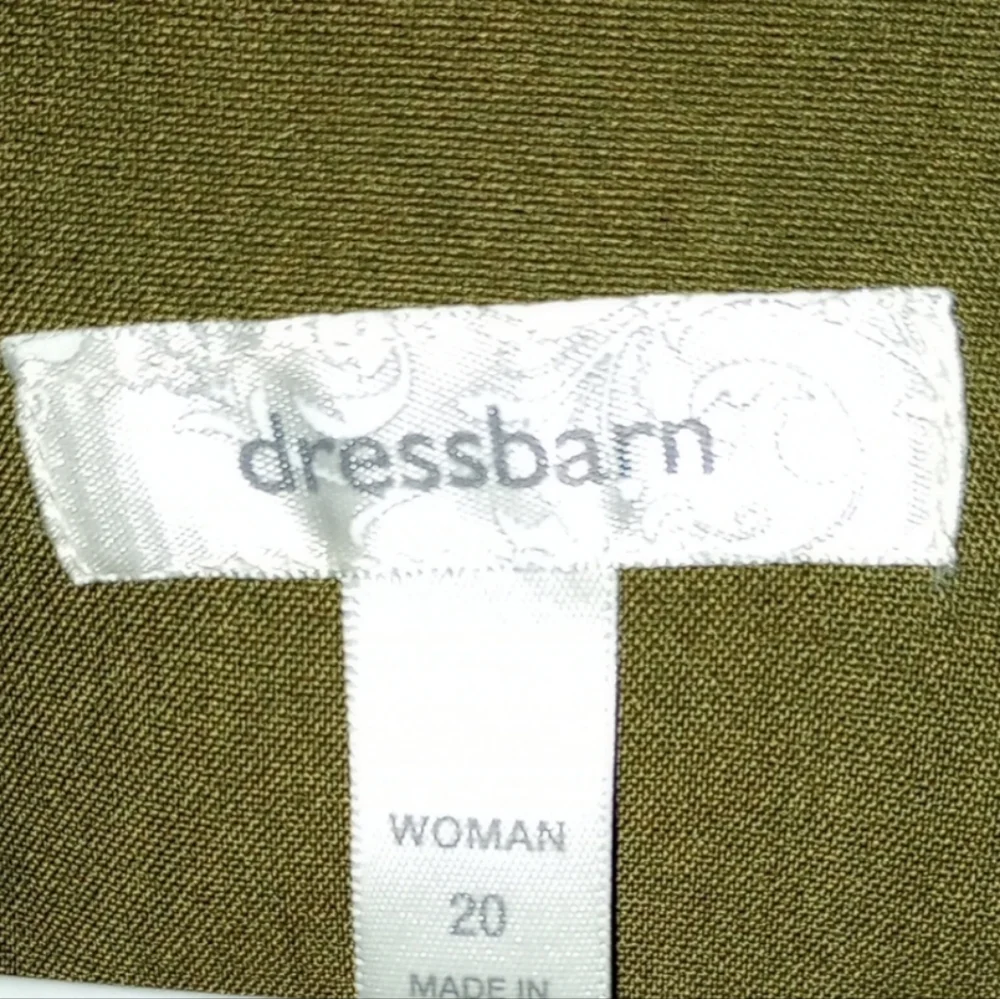 Dress Barn Olive Green Mid-length Safari Military Zip Dress Plus Size 20 - Picture 5 of 5